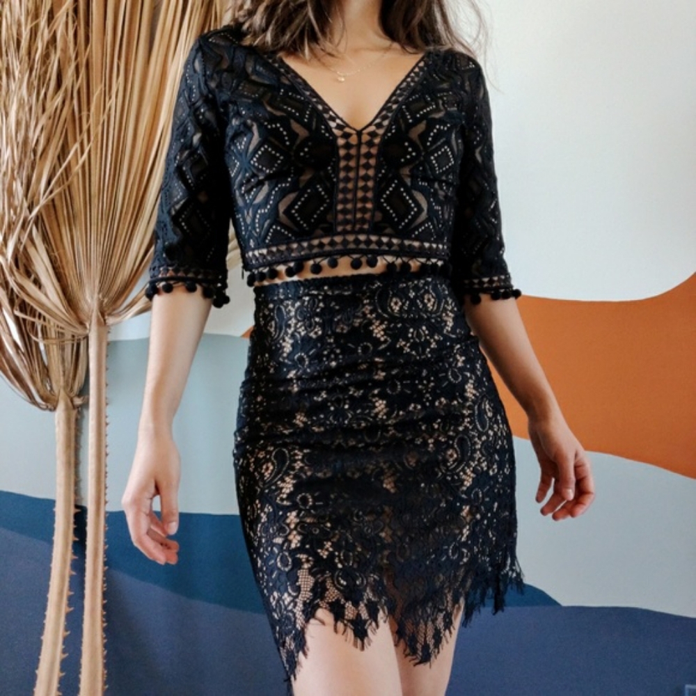 π€ FOR LOVE & LEMONS - "Vika" Black Lace Mini Skirt NWT π€ - Picture 13 of 13